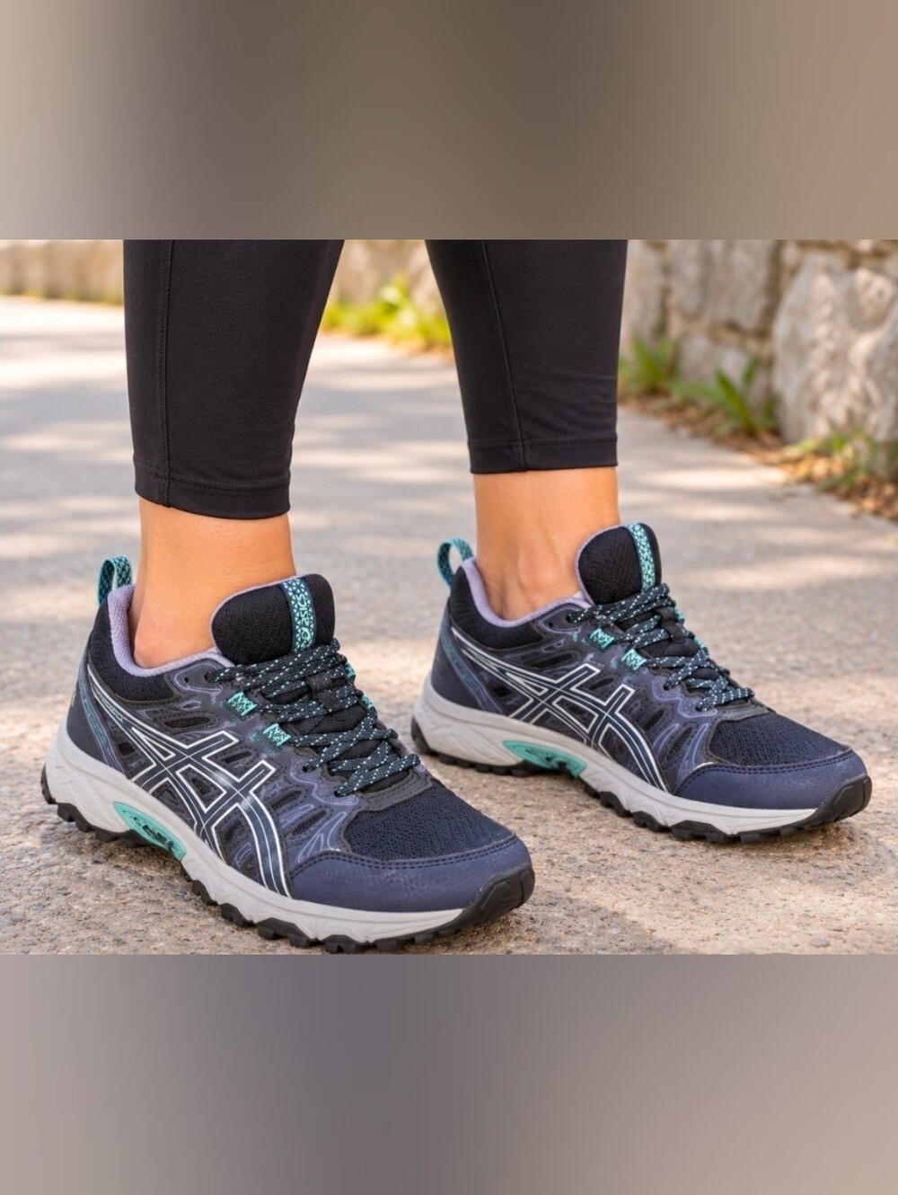 ASICS Gel-Venture Trail Running Shoes Gray Teal Women's 10.5